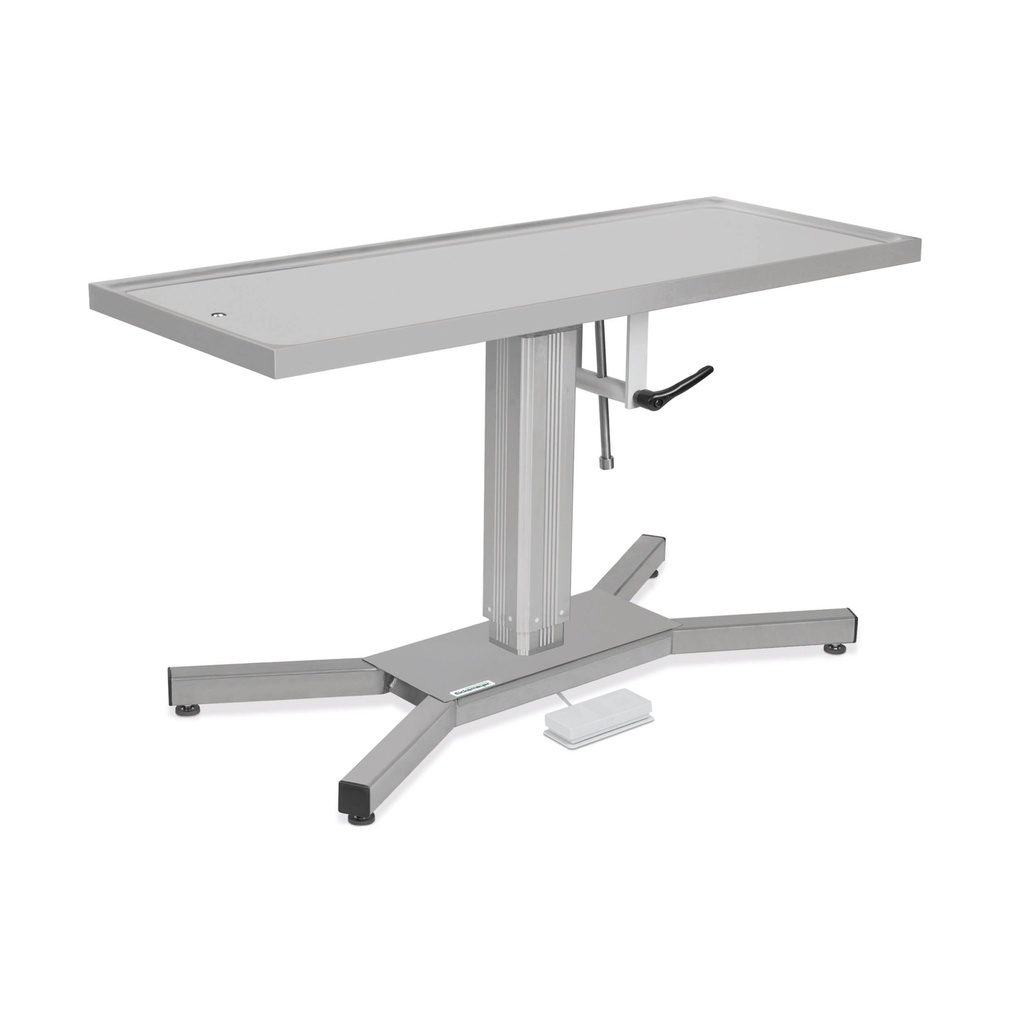 [6020120001] Mesa de operaciones con soporte en 'X', mecanismo de inclinación/una dirección y eléctrico o hidráulico (Acero inoxidable, 50 x 130 cm, Eléctrico)