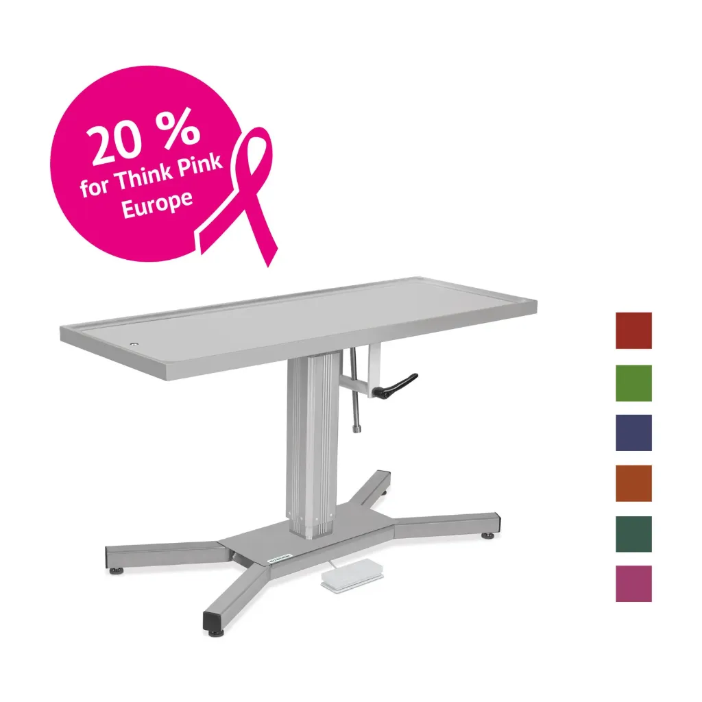 Surgery table with 'X'stand, tilt mechanism/one direction and electric or hydraulic 