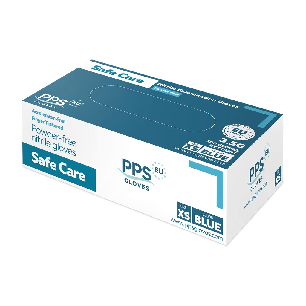 [050313] Examination gloves, nitrile, powder-free, size XS, blue, pack of 100