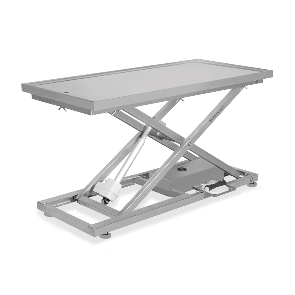 [6042000024] Table de chirurgie à ciseaux II,  modèle stationnaire, acier inoxydable, 60 x 130 cm (Acier inoxydable, sans option batterie pour table fixe, sans kit mobile avec batterie, sans option d'inclinaison électrique, sans balance, sans plateau dentaire)