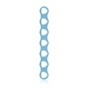 Placa microósea EickLoxx, sistema de 1,0 mm, azul claro, 7 orificios, dimensiones en mm: 27,5 x 3,5 x 1,0