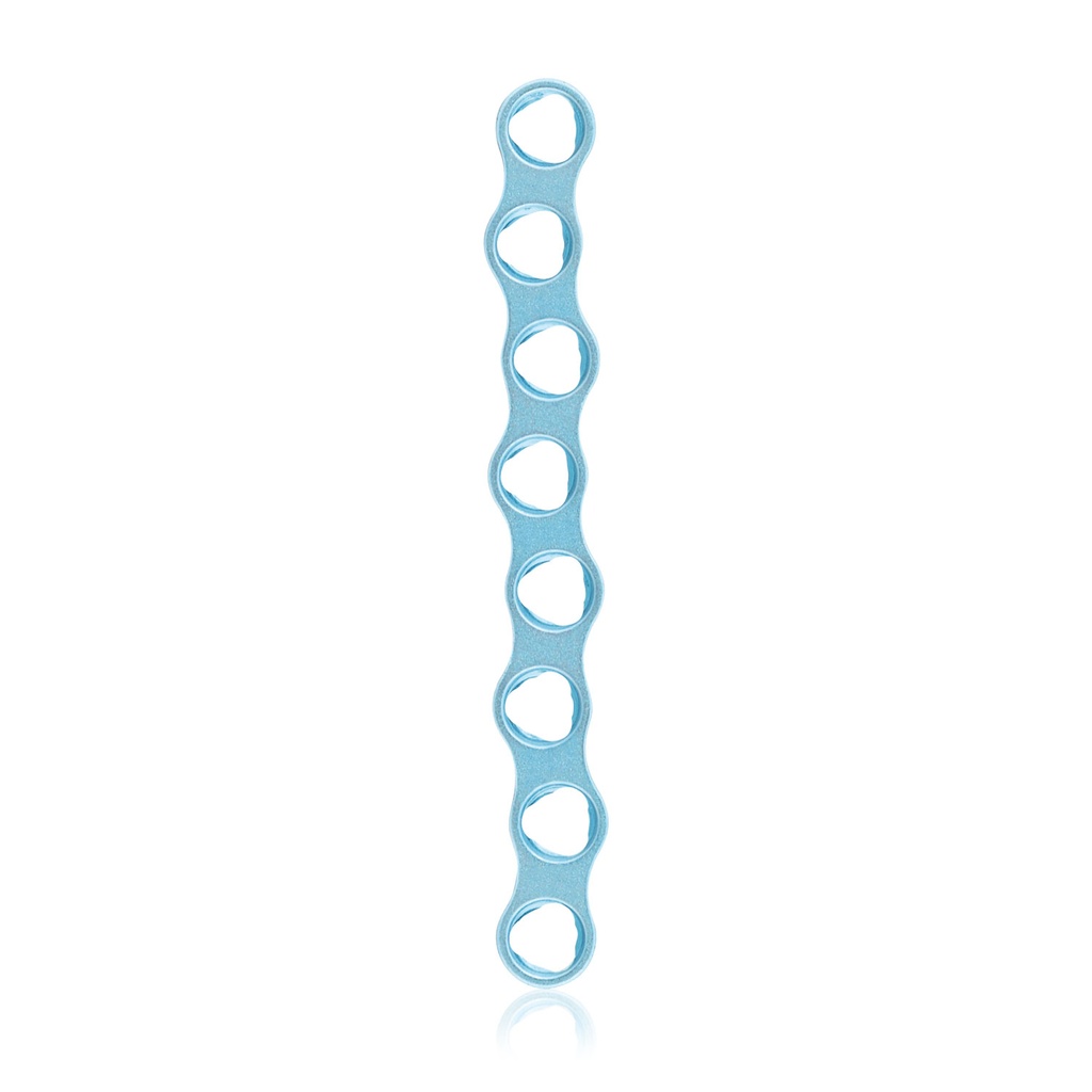 [197411] Placa microósea EickLoxx, sistema de 1,0 mm, azul claro, 8 orificios, dimensiones en mm: 31,5 x 3,5 x 1,0