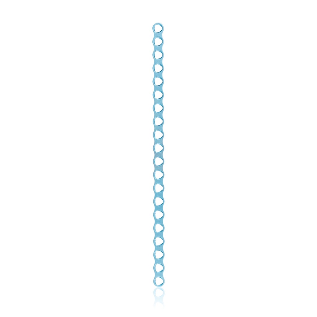 Plaque osseuse EickLoxx Micro, système 1,0 mm, bleu clair, 20 trous, dimensions en mm : 79,5 x 3,5 x 1,0