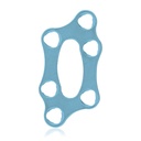 Plaque micro osseuse EickLoxx, système 1,0 mm, bleu clair, plaque à trous 2x2x2, dimensions en mm : 18,0 x 9,5 x 1,0