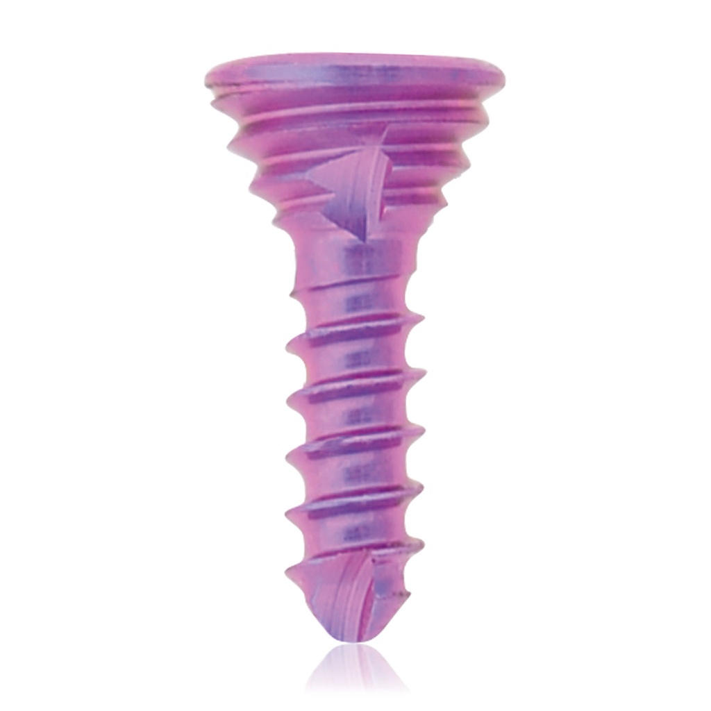 [197426] Tornillo de bloqueo de titanio Ø1,2 x L 5mm, multidireccional, magenta, Torx 6, autoperforante, autorroscante