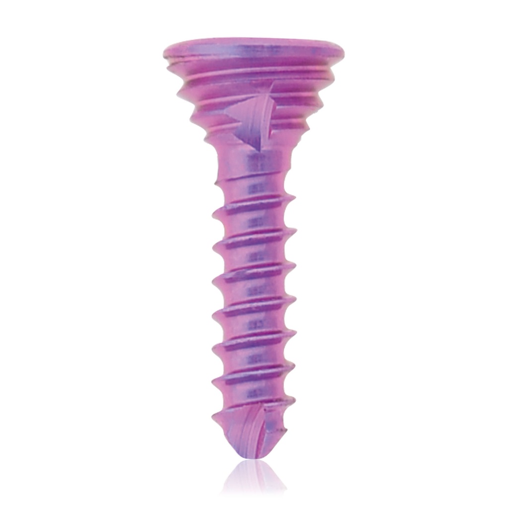 [197427] Titanium locking screw Ø1.2x 6mm, multi-directional, magenta, Torx 6, self-drilling, self-tapping