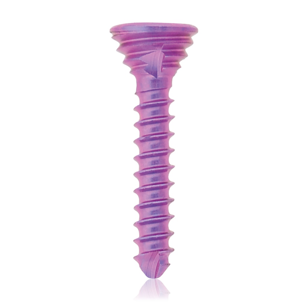 [197428] Tornillo de bloqueo de titanio Ø1,2 x L 7mm, multidireccional, magenta, Torx 6, autoperforante, autorroscante