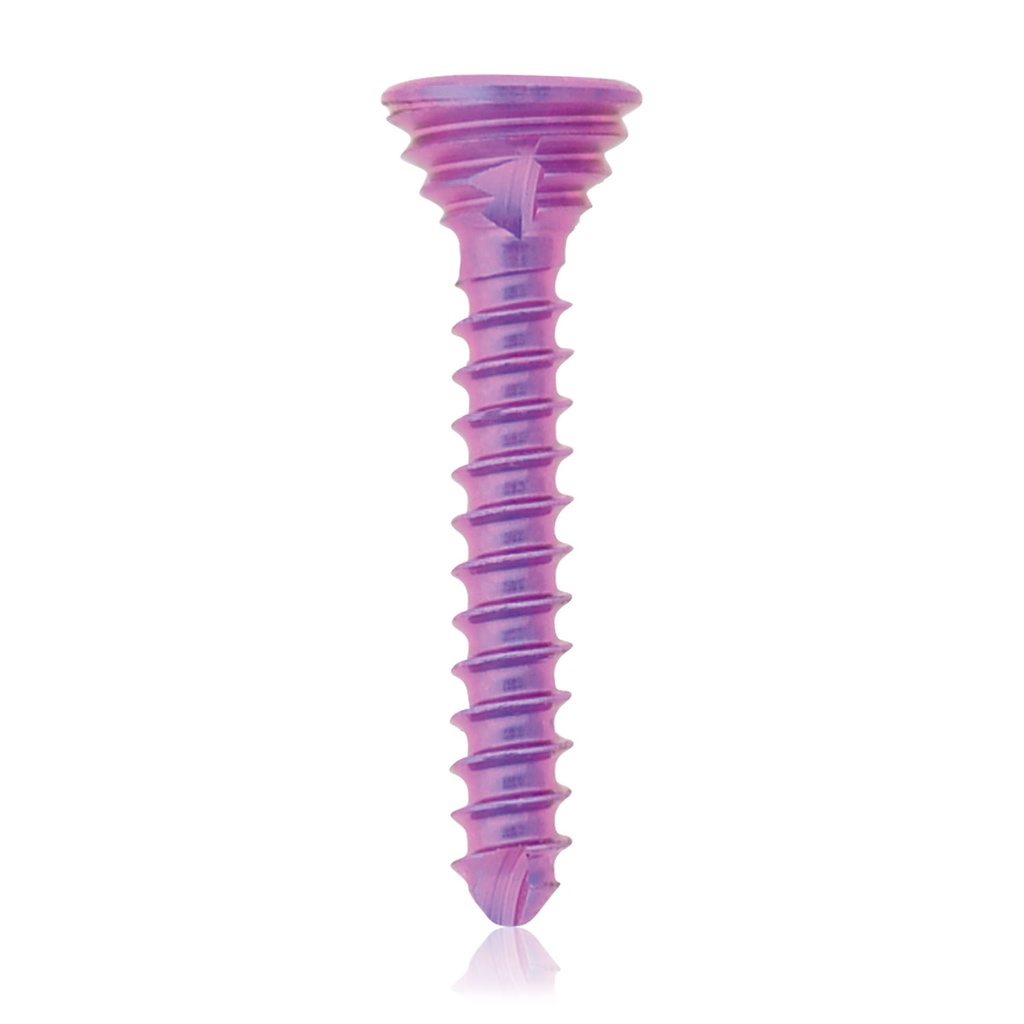 [197429] Tornillo de bloqueo de titanio Ø1,2 x L 8mm, multidireccional, magenta, Torx 6, autoperforante, autorroscante