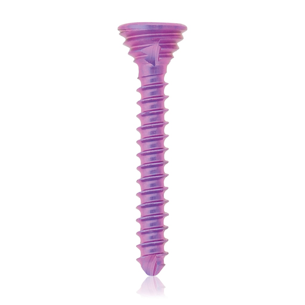 [197430] Tornillo de bloqueo de titanio Ø1,2 x L 9mm, multidireccional, magenta, Torx 6, autoperforante, autorroscante