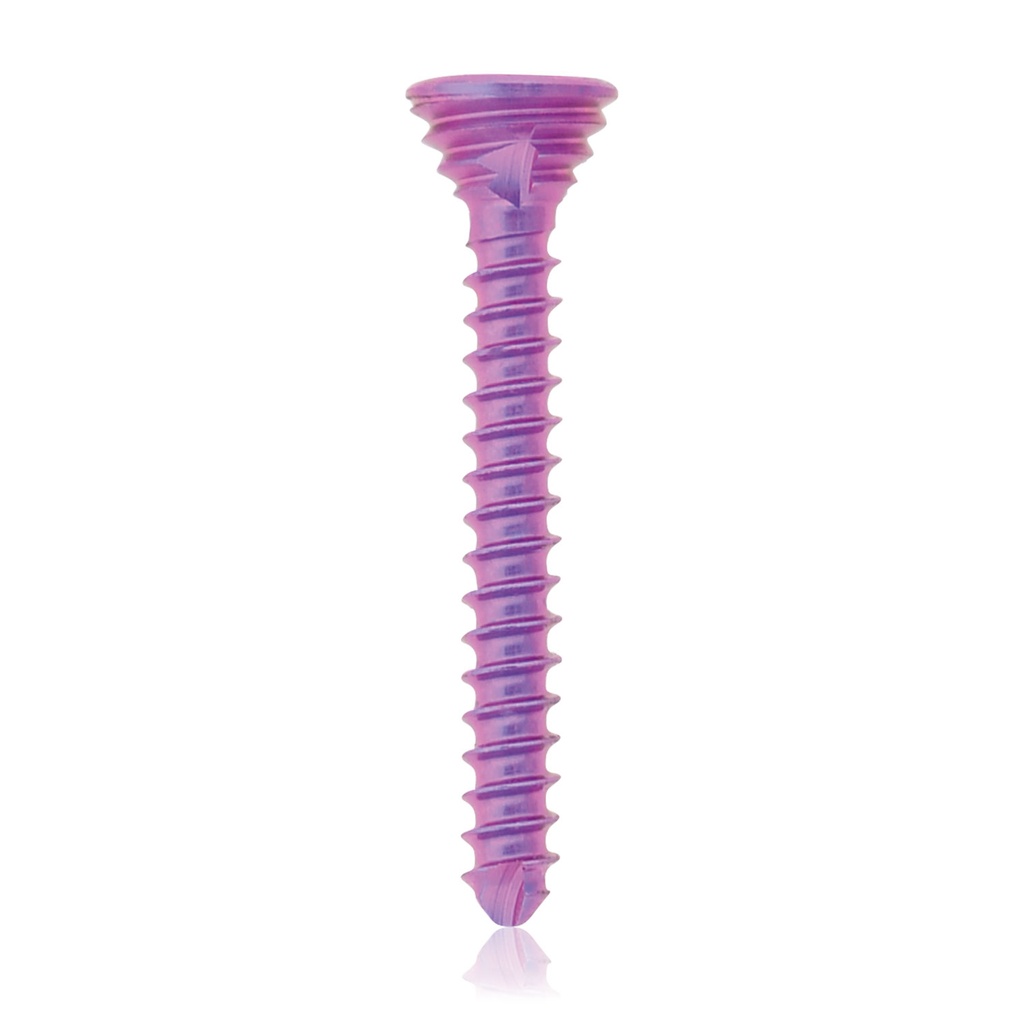 [197431] Tornillo de bloqueo de titanio Ø1,2 x L 10mm, multidireccional, magenta, Torx 6, autoperforante, autorroscante