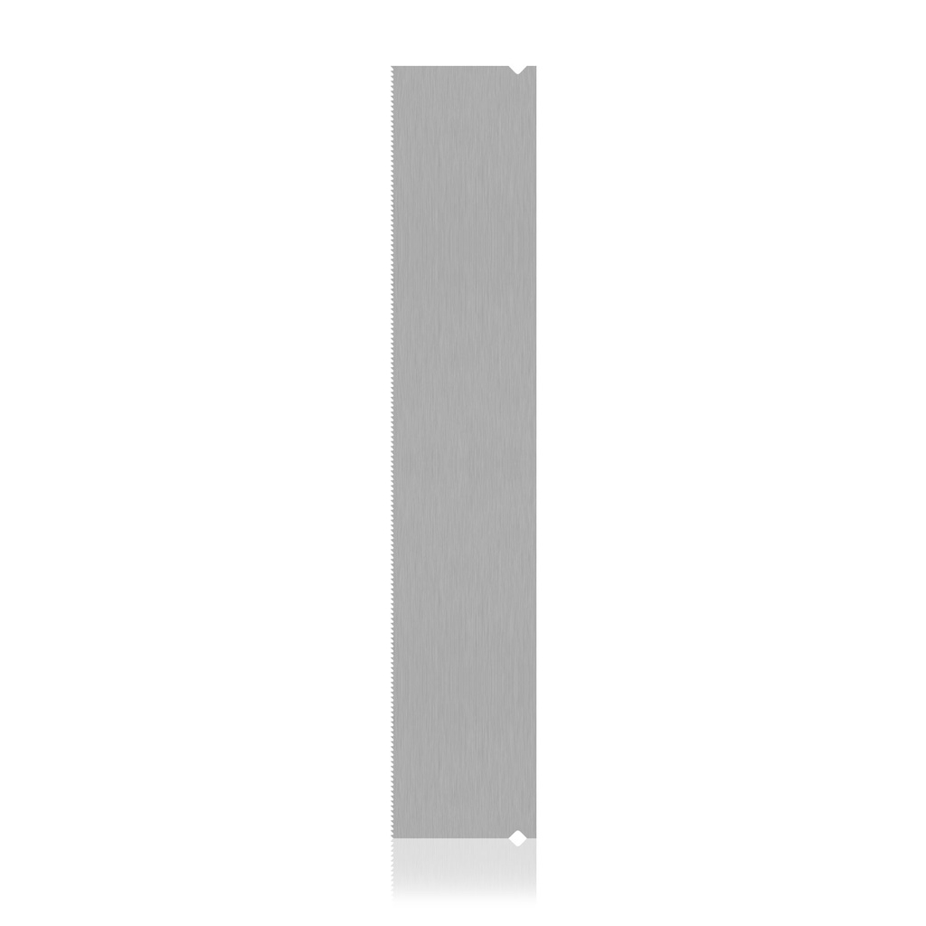 [197343] Hoja de sierra para nudillos de latón 0,4 x 130 mm, profundidad de corte 18,8 mm, acero inoxidable, esterilizable en autoclave, paquete de 5