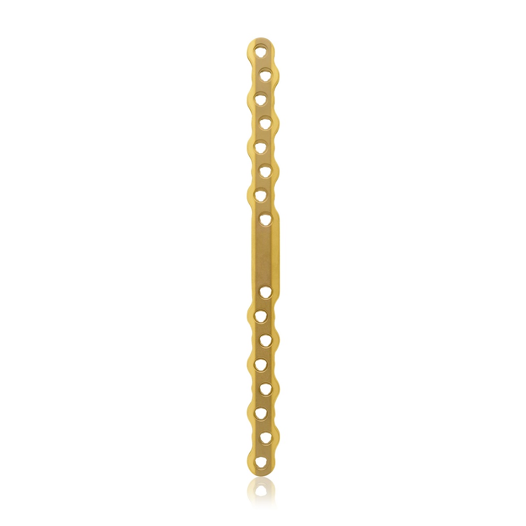 [187758] Placa ósea EickLoxx S-Type de 16 orificios, 182 x 12 x 4,5 mm, titanio dorado