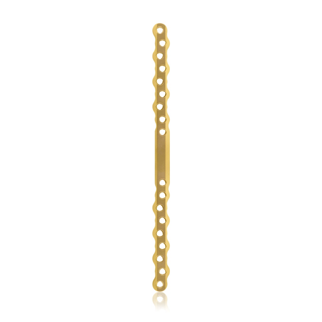 [187759] Placa ósea EickLoxx S-Type de 18 orificios, 212 x 12 x 4,5 mm, titanio dorado