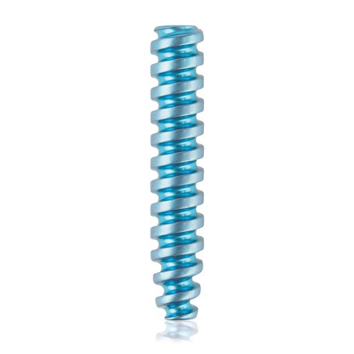 [191579] Vis d'interférence en titane Ø3.5x19mm, canulée, canulation 1.1mm, bleu clair, HEX 2.0