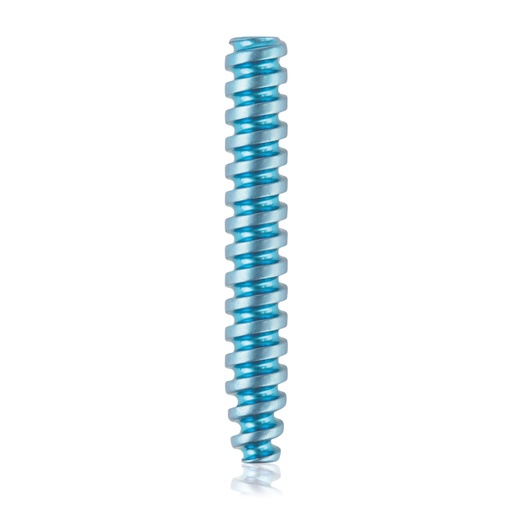 [191584] Tornillo interferencial de titanio, Ø3,5 x L24 mm, canulado, Ø canulación 1,1 mm, azul claro HEX 2.0