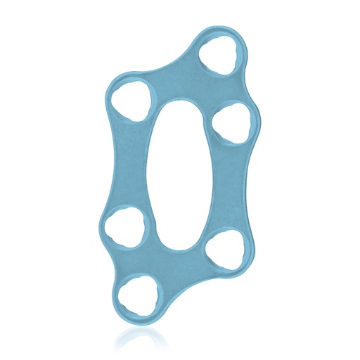 [197418] Plaque micro osseuse EickLoxx, système 1,0 mm, bleu clair, plaque à trous 2x2x2, dimensions en mm : 18,0 x 9,5 x 1,0