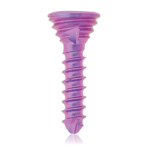 [197427] Tornillo de bloqueo de titanio Ø1,2 x L 6mm, multidireccional, magenta, Torx 6, autoperforante, autorroscante