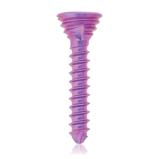 [197428] Tornillo de bloqueo de titanio Ø1,2 x L 7mm, multidireccional, magenta, Torx 6, autoperforante, autorroscante