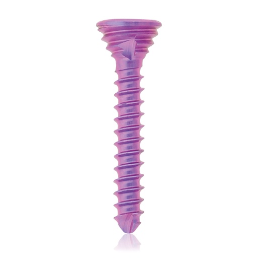 [197429] Tornillo de bloqueo de titanio Ø1,2 x L 8mm, multidireccional, magenta, Torx 6, autoperforante, autorroscante
