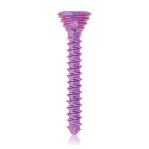 [197430] Tornillo de bloqueo de titanio Ø1,2 x L 9mm, multidireccional, magenta, Torx 6, autoperforante, autorroscante