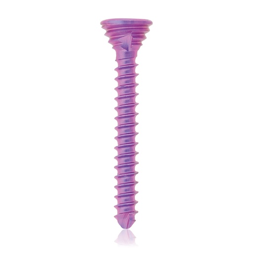 [197431] Tornillo de bloqueo de titanio Ø1,2 x L 10mm, multidireccional, magenta, Torx 6, autoperforante, autorroscante