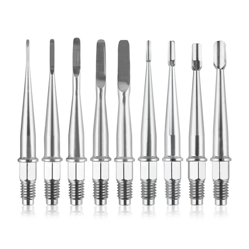 [175090] Dentanomic reorder set, full set with 5 luxator and 4 elevator blades. 9 pieces in total