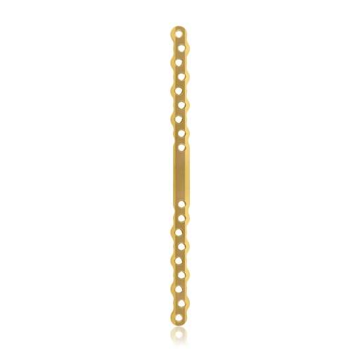 [187759] Placa ósea EickLoxx S-Type de 18 orificios, 212 x 12 x 4,5 mm, titanio dorado