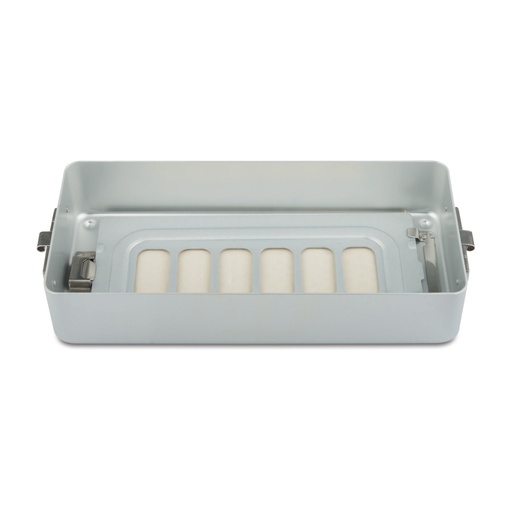 [500617] Base de 6 cm de haut pour petit récipient, perforée, 300 x 140 x 60 mm, grise