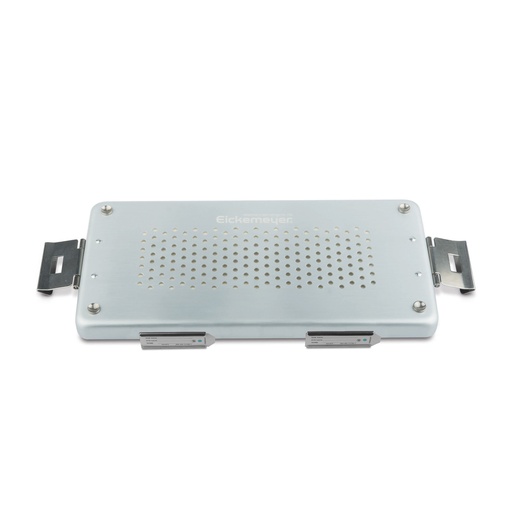 [500710] Couvercle argenté pour petit récipient, perforé, 305 x 140 x 20 mm, avec filtre en papier et support pour étiquettes