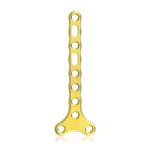 [197912] EickLoxx Small Contour 2.2, placa en T, 10 orificios, sistema 1,7/2,3 mm, amarillo, 18 x 54 mm.