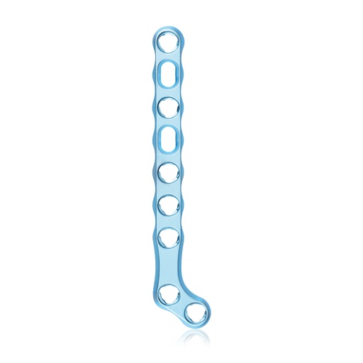 [197935] EickLoxx Small Contour 3.0, placa de hockey derecha, 9 orificios, sistema 2,7/3,5 mm, azul claro, 15 x 75 mm