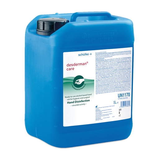 [307235] Schülke desderman care, bidon de 5 l, désinfectant pour les mains à base d'éthanol avec panthénol nourrissant