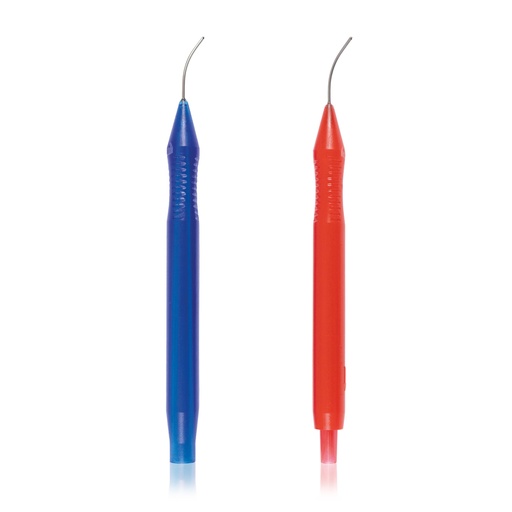 [329072] Bimanual System I/A Disposable 21G curved cannulas (1 Irrigation handle, bilateral outlet ø 0.45 mm / 1 Aspiration handle, outlet ø 0.35 mm, polished tip)