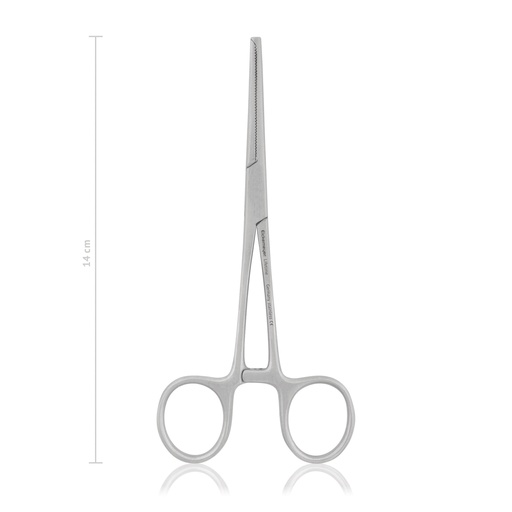 [142414] Pinza hemostática con dientesKocher-Ochsner, 14 cm, recto1x2 dientes