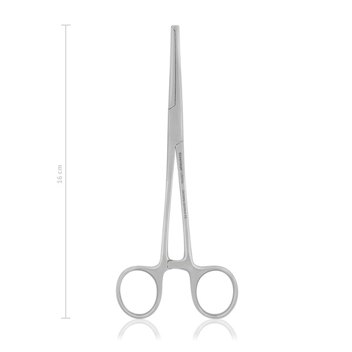 [142416] Arterieklemmer med tænder KOCHER-OCHSNER 16 cm, lige, 1x2 tænder