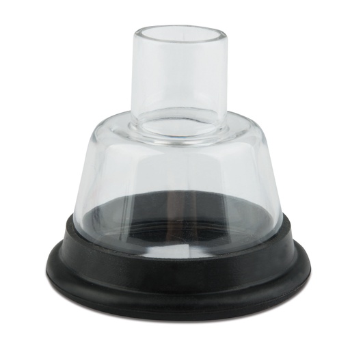 [215401] Máscara respiratoria de plexiglás, tamaño 1, diámetro exterior 44 mm, apertura 22 mm, altura 24 mm