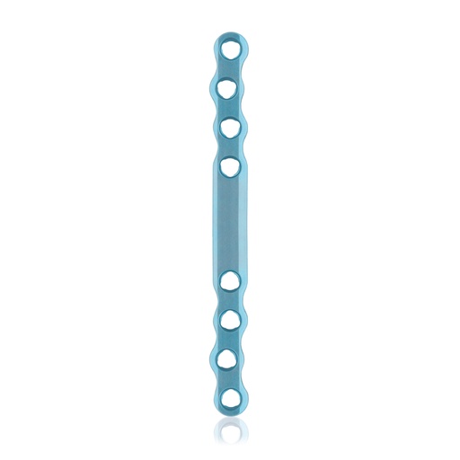 [187743] Placa ósea tipo S EickLoxx de 8 orificios, 98 x 8 x 3,2 mm, titanio, azul claro