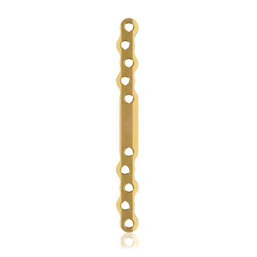 [187755] Placa ósea EickLoxx S-Type de 10 orificios, 120 x 11 x 4,5 mm, titanio, oro