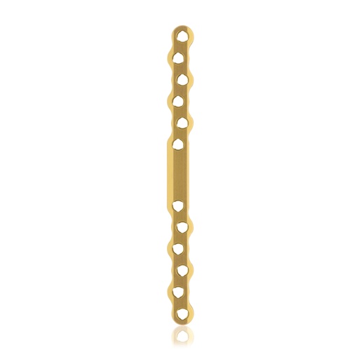[187756] Plaque osseuse EickLoxx S-Type 12 trous, 140 x 11 x 4,5 mm titane, or