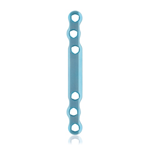 [187741] Placa ósea tipo S EickLoxx de 6 orificios, 78 x 8 x 3,2 mm, titanio, azul claro