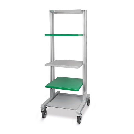 [306155] Carro para endoscopia "Eickemeyer",con 3 baldas ajustable 54 x 50 cm y unbalda fija, A = 170 cm, base 70 x 60 cm