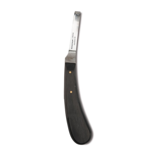[860619] Cuchillo para pezuñas con mango de ébano, derecho, estrecho
