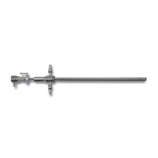 [304346] Eje de histeroscopia, para endoscopios Ø = 4 mm, L = 30,2 cm, con canal de trabajo Ø = 2,3 mm (separado), con 2 grifos de lavado.