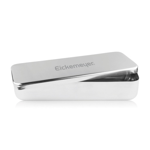 [517025] Conteneur d'instruments. 25 x 10 x 5 cm, acier inoxydable, avec couvercle