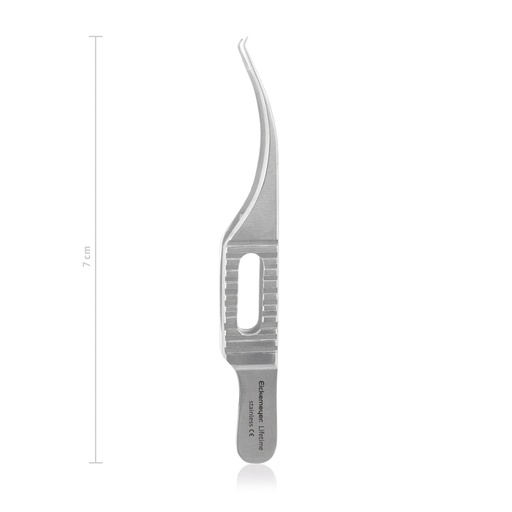 [171107] Pince à iris et suture Barraquer-Katzin (Colibri), 7 cm, dents 0,12 mm, 90°