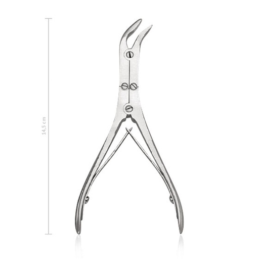 [184414] Pince emporte-pièce à laminectomie Schneidemann, 15 cm, très délicate, avec angle sur le côté