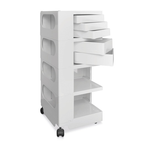 [625095] Medicar, plástico, 5 cajones batientes, blanco 43 x 41 x 95 cm