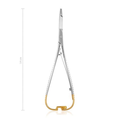[152414] Nåleholdere med saks med tungsten carbid belagte kæber (TC), med skralde MATHIEU-OLSEN, 14 cm, TC