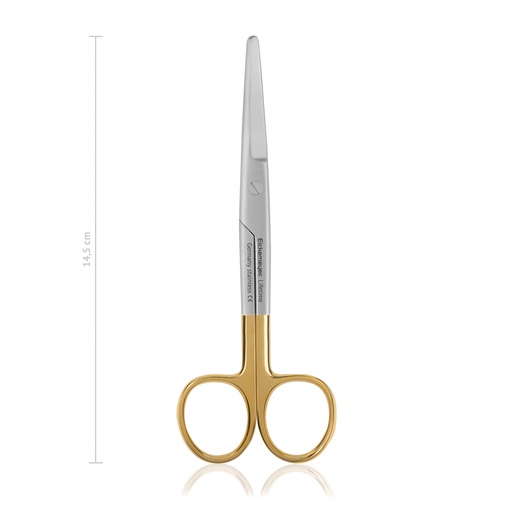 [117315] Ciseaux de dissection Mayo, 14,5 cm, trempés, acier trempé, à lames dentelées
