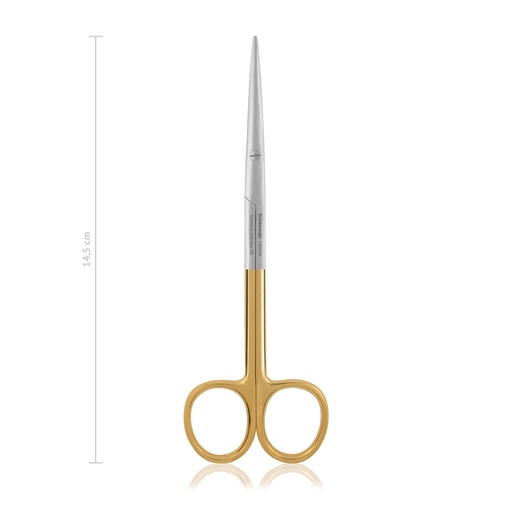 [116315] Tijera de disección METZENBAUM, L 14,5 cm, curvado con borde cortante serrado (TC)